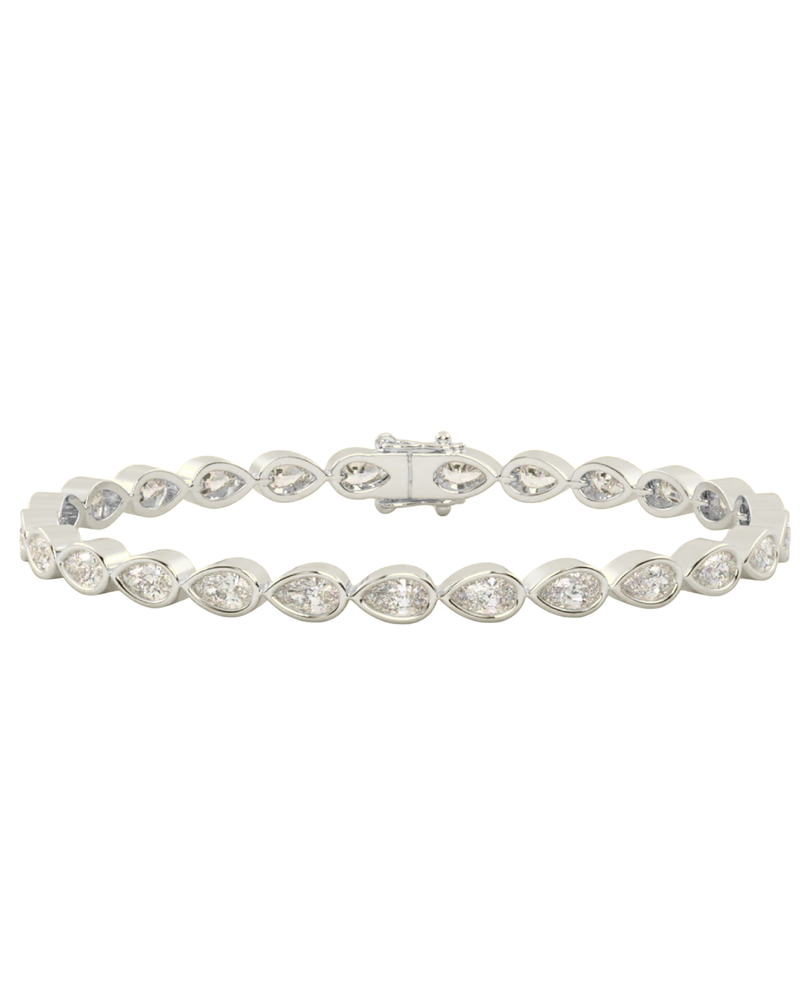 Moissanite Pear Tennis Bracelet