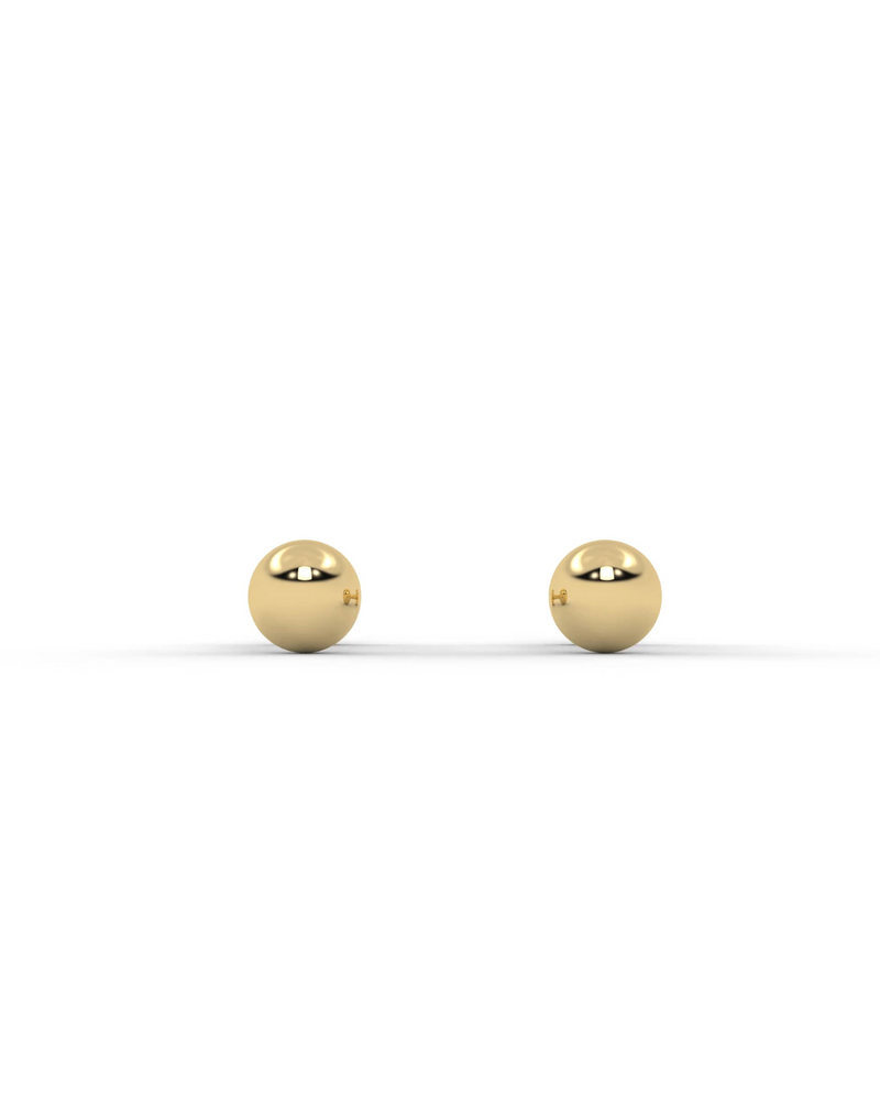 14k Gold Ball Flatback Stud