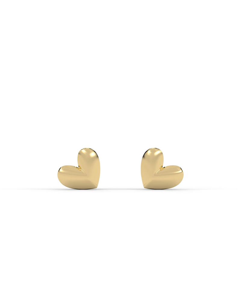 14k Gold Heart Flatback Stud