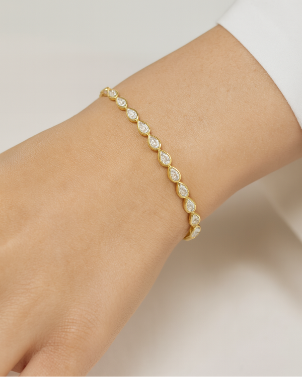 Moissanite Pear Tennis Bracelet