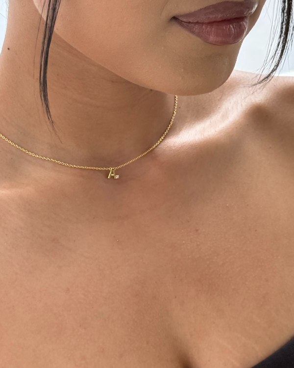 Mini Diamond Initial Necklace