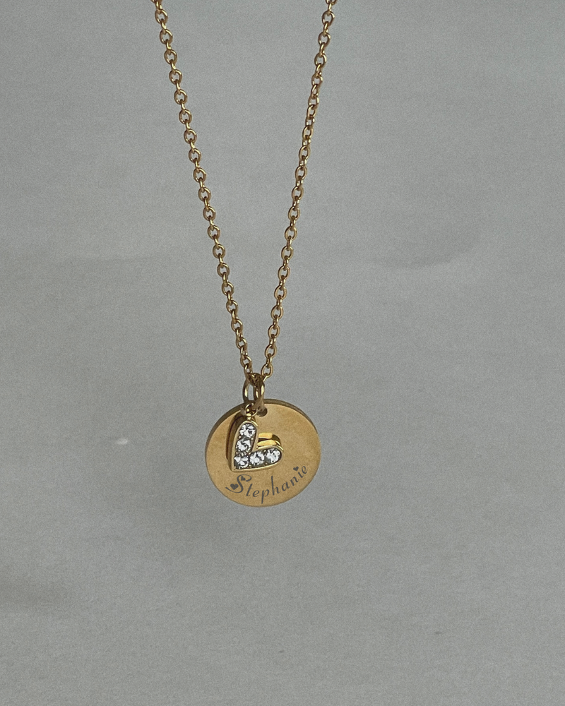 Engraved Disc Necklace