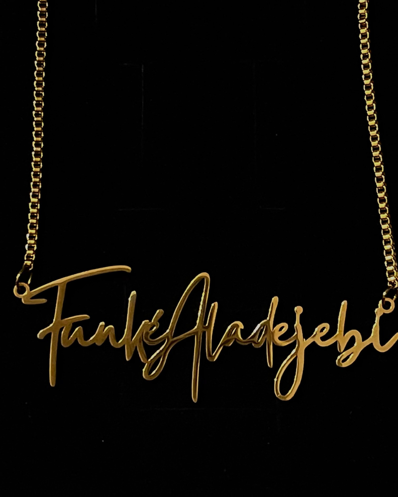14k Solid Gold Custom Nameplate Necklace