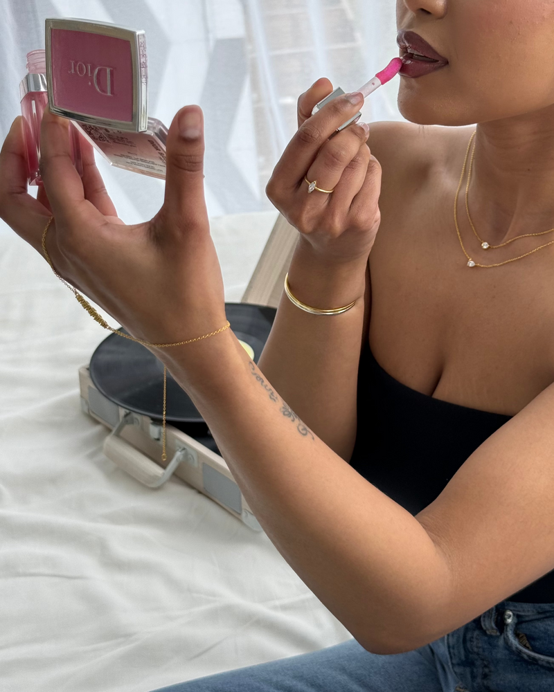 Solitaire + Pear Layered Necklace