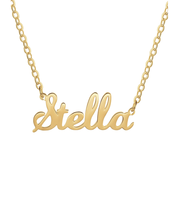 14k Solid Gold Custom Nameplate Necklace